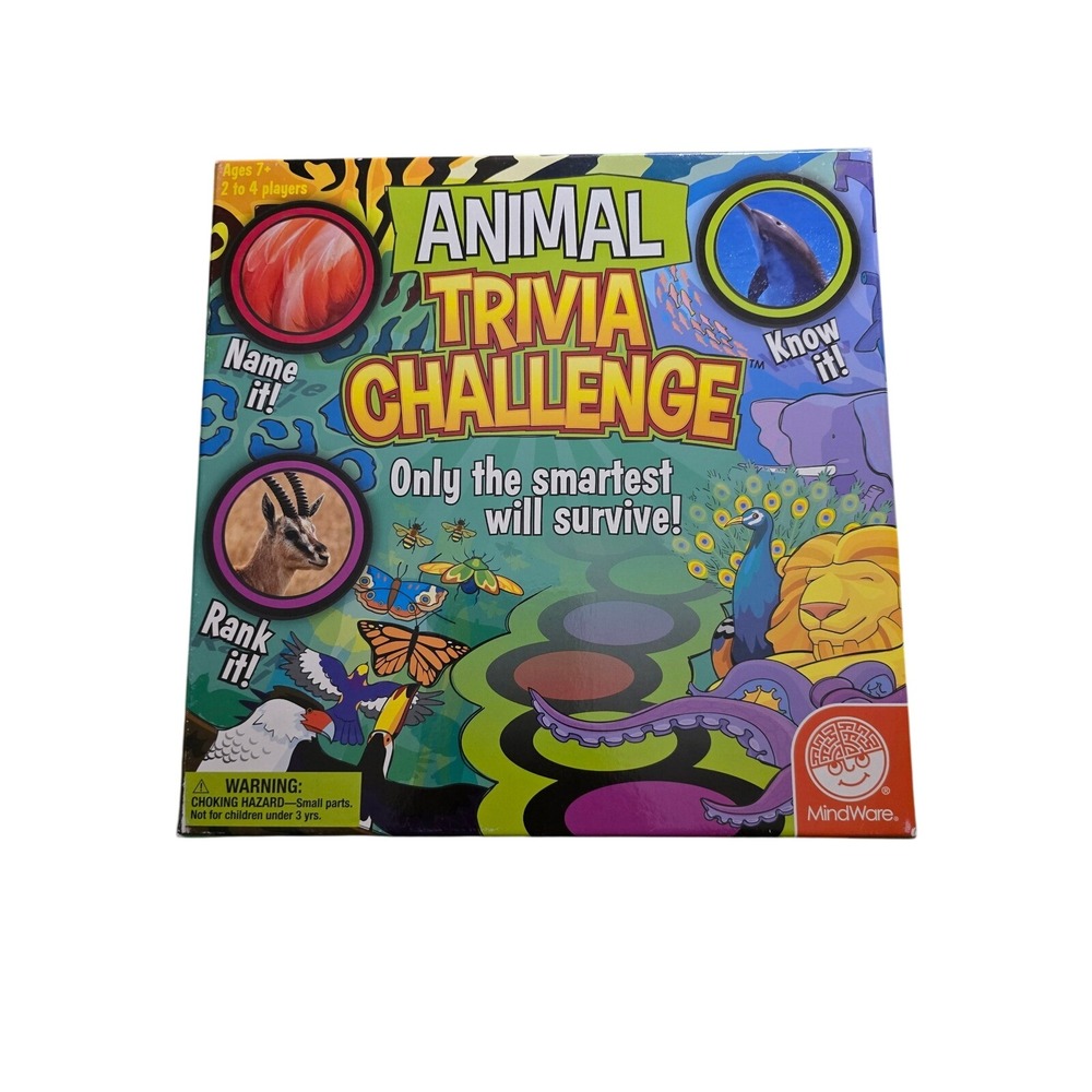 MindWare Animal Trivia Challenge Board Game Educational Ages 7+ 2-4 Players